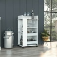 thumbnail image 1 of Modern Bar Cart, 2 Shelf, Glass Door & For Functional Home Cart With , Shelf And, 1 of 4
