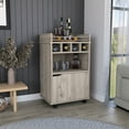 thumbnail image 1 of Modern Bar Cart With 4 - 2 Open Shelves, Cabinet Included Cart: Entertaining Essential, 1 of 3