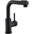 thumbnail image 1 of Modern Bar Sink Faucet for Kitchen Sink Single Handle with Pull Out Sprayer Hot and Cold Prep Sink Faucet Matte Black, 1 of 15