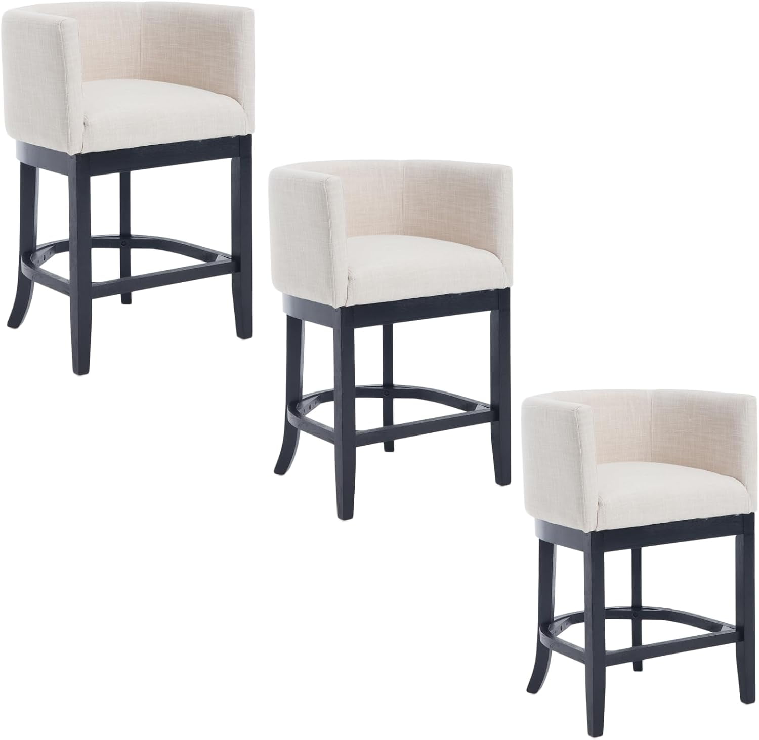 Modern Bar Stools Set of 3, 26 Inches Counter Height Stools with ...