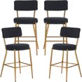 thumbnail image 1 of Modern Bar Stools Set of 4, 25 inch Upholstered Counter Height Bar Stools with Back, Gold Metal Legs Bar Chairs for Kitchen Island, Teddy Fabric Barstools, Sillas Para Barra de Cocina (Black, 4Pcs), 1 of 12