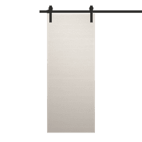 Modern Barn Door 18 x 80 inches | Ego 5000 Painted White Oak | 6.6FT Rail Track Heavy Hardware Set | Solid Panel Interior Doors