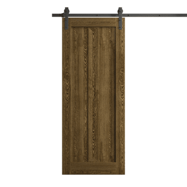 Modern Barn Door 18 x 80 inches | Ego 5006 Marble Oak | 6.6FT Rail Track Heavy Hardware Set | Solid Panel Interior Doors