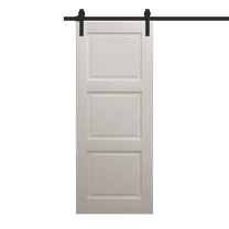 Modern Barn Door 18 x 80 inches | Ego 5010 Painted White Oak | 6.6FT Rail Track Heavy Hardware Set | Solid Panel Interior Doors