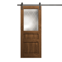 Modern Barn Door 18 x 80 inches | Ego 5011 Cognac Oak | 6.6FT Rail Track Heavy Hardware Set | Solid Panel Interior Doors