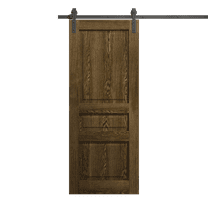 Modern Barn Door 18 x 80 inches | Ego 5012 Marble Oak | 6.6FT Rail Track Heavy Hardware Set | Solid Panel Interior Doors