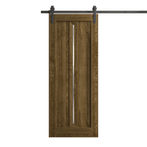 Modern Barn Door 18 x 80 inches | Ego 5014 Marble Oak | 6.6FT Rail Track Heavy Hardware Set | Solid Panel Interior Doors