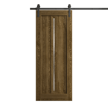 Modern Barn Door 18 x 80 inches | Ego 5014 Marble Oak | 6.6FT Rail Track Heavy Hardware Set | Solid Panel Interior Doors