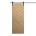 thumbnail image 1 of Modern Barn Door 18 x 84 inches | Ego 5005 Natural Oak | 6.6FT Rail Track Heavy Hardware Set | Solid Panel Interior Doors, 1 of 5