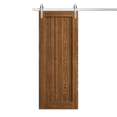 thumbnail image 1 of Modern Barn Door 18 x 84 inches | Ego 5006 Cognac Oak | 6.6FT Silver Rail Track Heavy Hardware Set | Solid Panel Interior Doors, 1 of 5