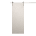 thumbnail image 1 of Modern Barn Door 24 x 80 inches | Ego 5005 Painted White Oak | 6.6FT Silver Rail Track Heavy Hardware Set | Solid Panel Interior Doors, 1 of 5