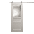 thumbnail image 1 of Modern Barn Door 24 x 80 inches | Ego 5011 Painted White Oak | 6.6FT Silver Rail Track Heavy Hardware Set | Solid Panel Interior Doors, 1 of 5