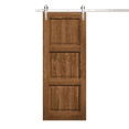 thumbnail image 1 of Modern Barn Door 24 x 84 inches | Ego 5010 Cognac Oak | 6.6FT Silver Rail Track Heavy Hardware Set | Solid Panel Interior Doors, 1 of 5