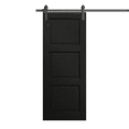 thumbnail image 1 of Modern Barn Door 24 x 96 inches | Ego 5010 Painted Black Oak | 6.6FT Rail Track Heavy Hardware Set | Solid Panel Interior Doors, 1 of 5