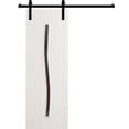 thumbnail image 1 of Modern Barn Door 28 x 80 in - LUNO 2003 Ash - 6.6FT Rail Track Heavy Hardware Set - Solid Panel Interior Doors, 1 of 5