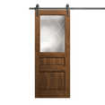 thumbnail image 1 of Modern Barn Door 28 x 80 inches | Ego 5011 Cognac Oak | 6.6FT Rail Track Heavy Hardware Set | Solid Panel Interior Doors, 1 of 5