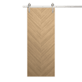thumbnail image 1 of Modern Barn Door 28 x 84 inches | Ego 5005 Natural Oak | 6.6FT Silver Rail Track Heavy Hardware Set | Solid Panel Interior Doors, 1 of 5
