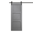 thumbnail image 1 of Modern Barn Door 28 x 84 inches | Ego 5010 Painted Grey Oak | 6.6FT Rail Track Heavy Hardware Set | Solid Panel Interior Doors, 1 of 5