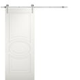 thumbnail image 1 of Modern Barn Door 30 x 84 inches / Mela 7001 Matte White / Stainless Steel 6.6FT Rail Track Set / Solid Panel Interior Doors, 1 of 4