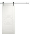 thumbnail image 1 of Modern Barn Door 30 x 96 inches / Mela 7001 Matte White / 6.6FT Rail Track Heavy Hardware Set / Solid Panel Interior Doors, 1 of 3