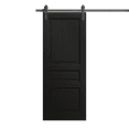 thumbnail image 1 of Modern Barn Door 32 x 80 inches | Ego 5012 Painted Black Oak | 6.6FT Rail Track Heavy Hardware Set | Solid Panel Interior Doors, 1 of 5