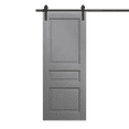 thumbnail image 1 of Modern Barn Door 32 x 96 inches | Ego 5012 Painted Grey Oak | 6.6FT Rail Track Heavy Hardware Set | Solid Panel Interior Doors, 1 of 5