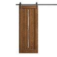 thumbnail image 1 of Modern Barn Door 32 x 96 inches | Ego 5014 Cognac Oak | 6.6FT Rail Track Heavy Hardware Set | Solid Panel Interior Doors, 1 of 5