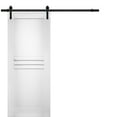 thumbnail image 1 of Modern Barn Door 32 x 96 inches / Mela 7444 White Silk / 6.6FT Rail Track Heavy Hardware Set / Solid Panel Interior Doors, 1 of 3