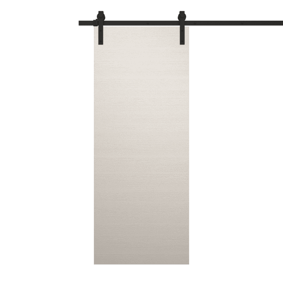 Modern Barn Door 36 x 80 inches | Ego 5000 Painted White Oak | 6.6FT Rail Track Heavy Hardware Set | Solid Panel Interior Doors