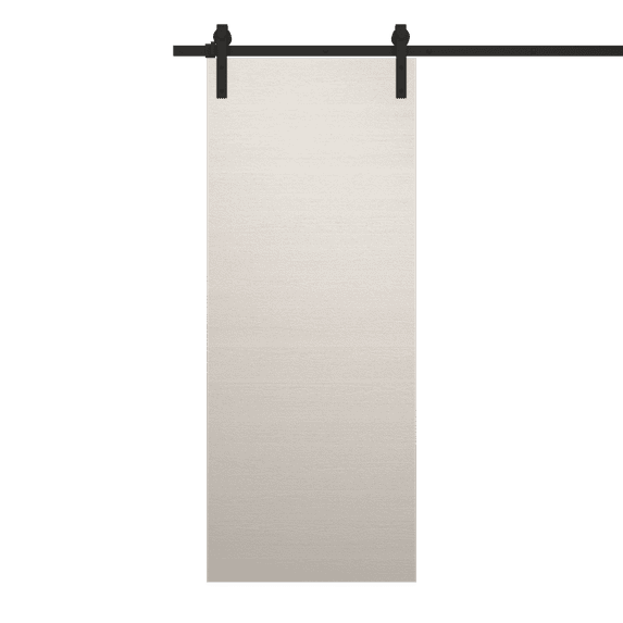 Modern Barn Door 36 x 84 inches | Ego 5000 Painted White Oak | 6.6FT Rail Track Heavy Hardware Set | Solid Panel Interior Doors