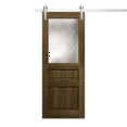 thumbnail image 1 of Modern Barn Door 42 x 80 inches | Ego 5011 Marble Oak | 8FT Silver Rail Track Heavy Hardware Set | Solid Panel Interior Doors, 1 of 5