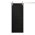 thumbnail image 1 of Modern Barn Door 42 x 80 inches | Ego 5012 Painted Black Oak | 8FT Silver Rail Track Heavy Hardware Set | Solid Panel Interior Doors, 1 of 5