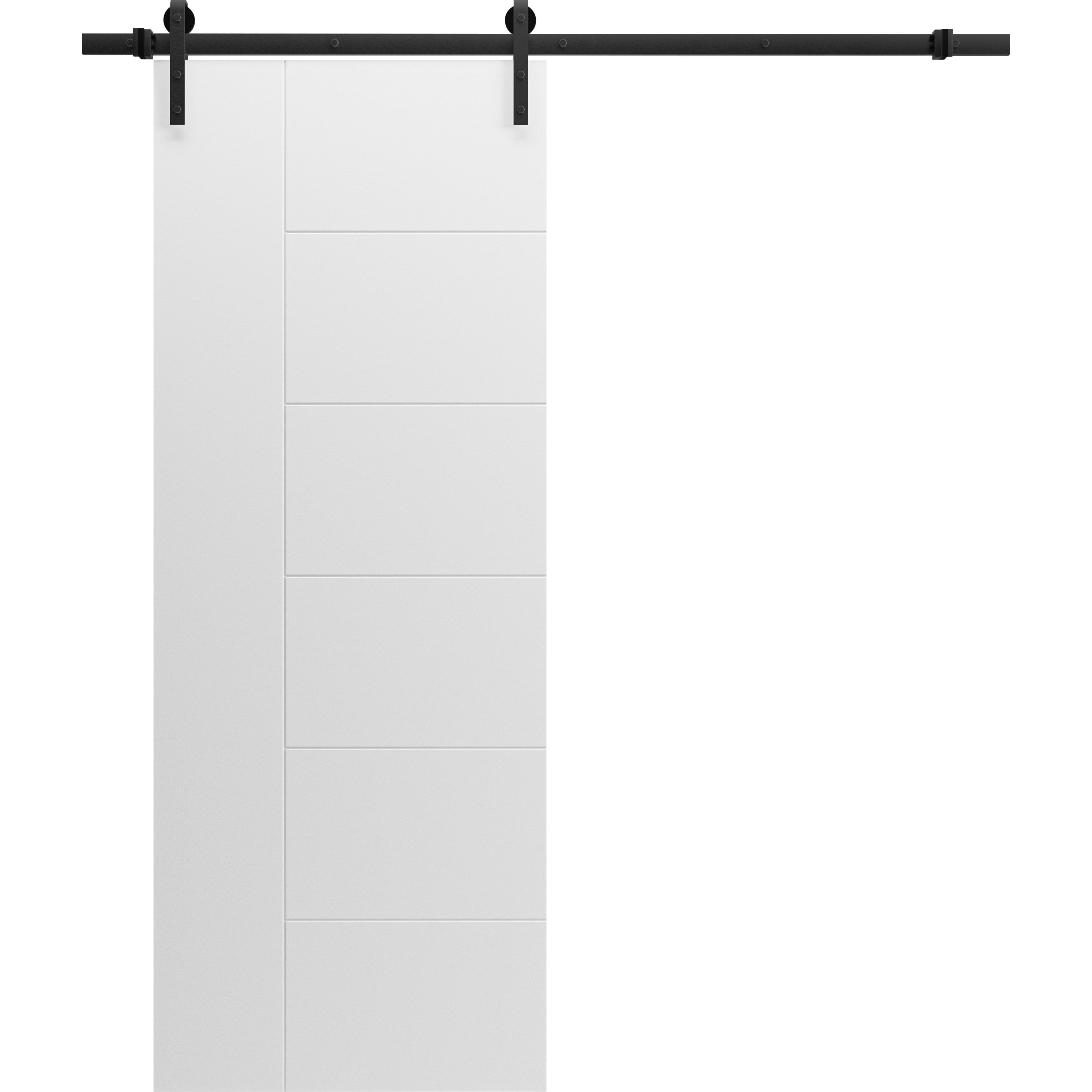 Modern Barn Door 42" x 84" inches / Mela 0716 Painted White / 6.6FT ...
