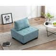 thumbnail image 1 of Modern Barrel Leisure Chair, Armless Accent Chair with High-Quality Upholstered Rubber Wood Legs and one Movable Backrest, Oversize Single Sofa Lounge Chair for Living Room Bedroom Office, Mint Green, 1 of 7
