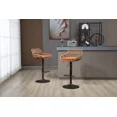 thumbnail image 1 of Modern Barstools Set of 2, Velvet Bar Chairs Counter Height Adjustable Swivel Bar Stools Chairs, Rattan Bar Stools with Metal base for Kitchen Island, Counter, Dining Room, Pub Counter, Orange, 1 of 2