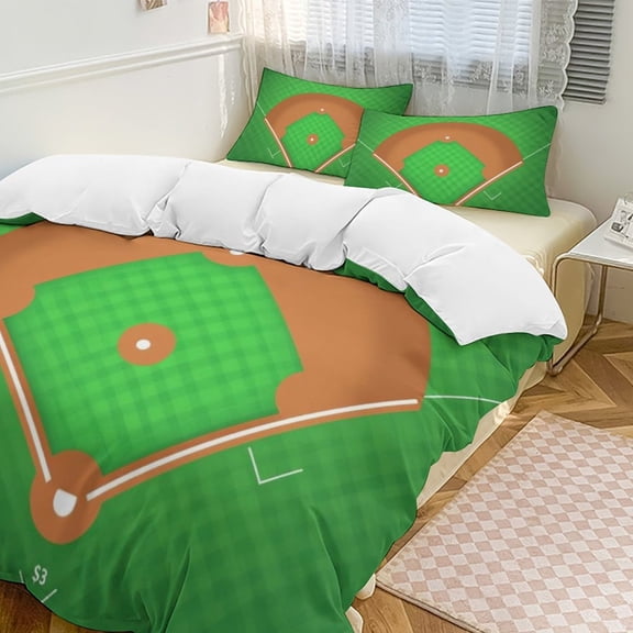Modern Baseball Field Pattern (2)-1 Quilt Cover Set Home Textiles Duvet Cover Set Pillowcases Soft Comfortable Bedding Set