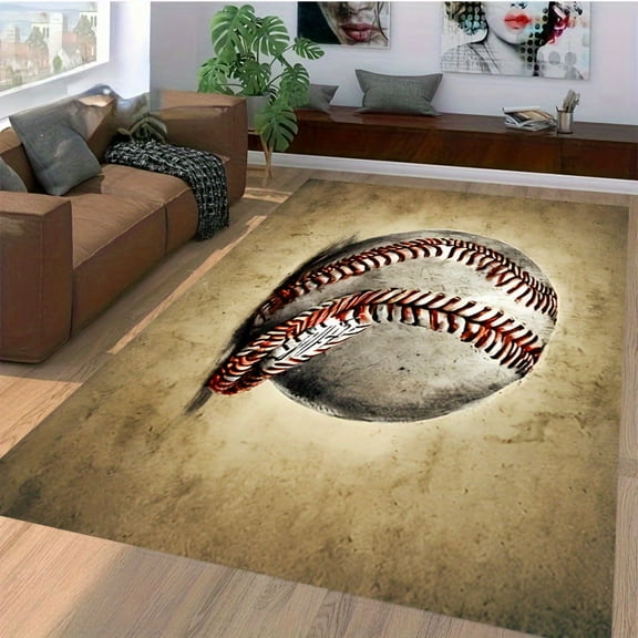 Modern Baseball Field Pattern Area Rugs Green Carpet Suitable for Living Room Kitchen Bedroom Laundry Room Home Decorations