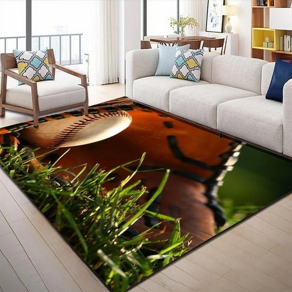 Modern Baseball Field Pattern Area Rugs Green Carpet Suitable for Living Room Kitchen Bedroom Laundry Room Home rations
