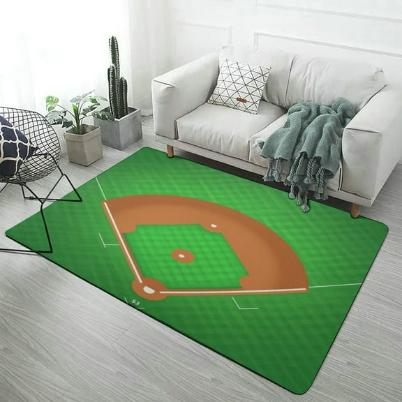 Modern Baseball Field Pattern Soft Comfy Rugs for Bedroom Room Living Room Bathroom Entrance Door Non-slip Comfort Mat 23.6"x35"