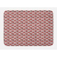 thumbnail image 1 of Modern Bath Mat, Abstract Warm Colored Splash Flowers on Grunge Stripes Repetition, Plush Bathroom Decor Mat with Non Slip Backing, 29.5" X 17.5", Coral Dark Grey and White, by Ambesonne, 1 of 2