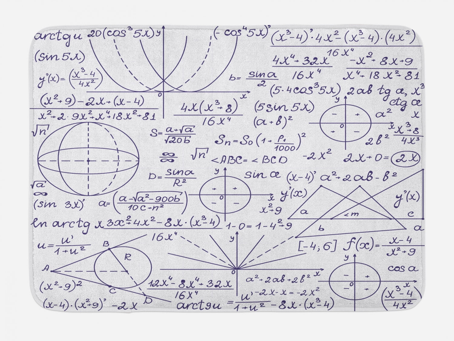 Modern Bath Mat, School Genius Smart Student Math Geometry Science ...