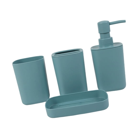 Modern Bathroom Accessories Set 4 Piece Press Bottle Toothbrush Organized Storage