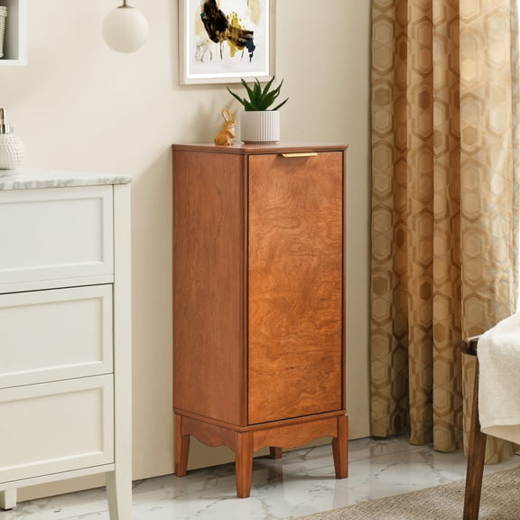 Modern Bathroom Floor Cabinet,Linen Cabinet with Adjustable Shelves,Free Standing Storage Cabinet for Bathroom,Laundry Room,Living Room,Kitchen,Antique Brass