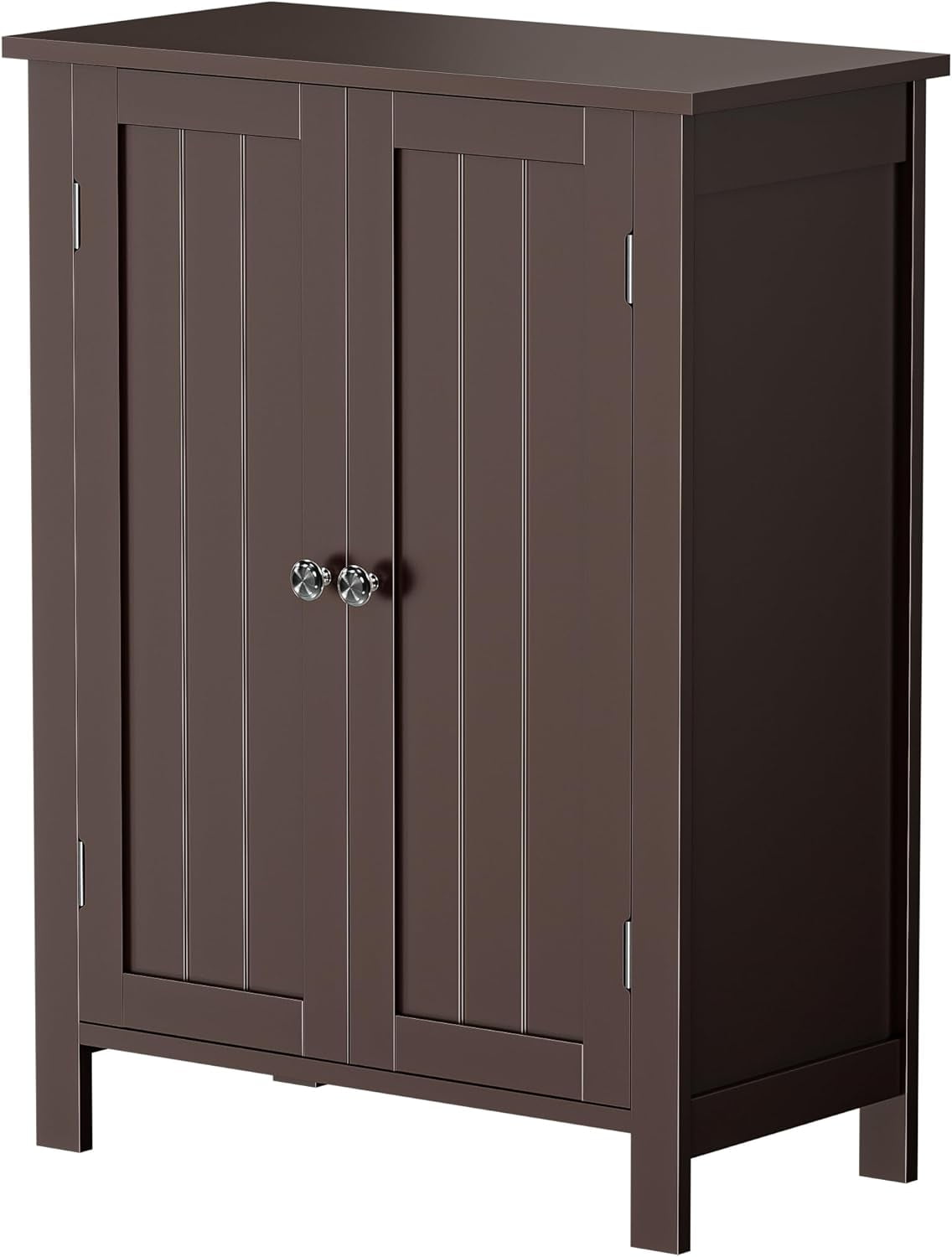 Modern Bathroom Floor Storage Cabinet with Adjustable Shelf and Double ...