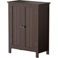 thumbnail image 1 of Modern Bathroom Floor Storage Cabinet with Adjustable Shelf and Double Door Rust Proof, Living Room Modern Home Furniture Storage Organizer Cabinet,Brown, 1 of 15