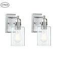 thumbnail image 1 of Modern Bathroom Light Fixtures Brushed Nickel Vanity Lighting over Mirrors 2-Pack, 1 of 8