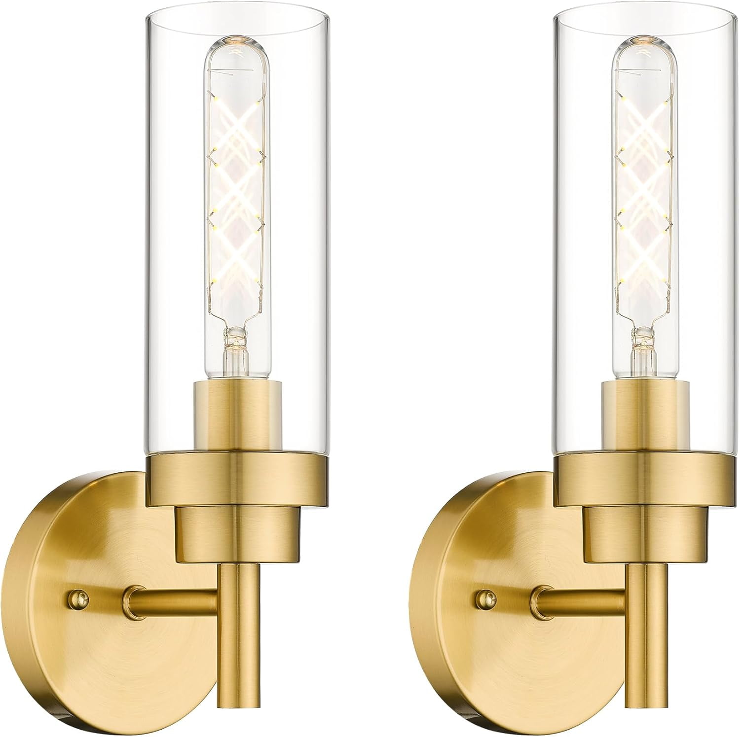 Modern Bathroom Light Fixtures Wall Sconce with Clear Glass Shade for ...
