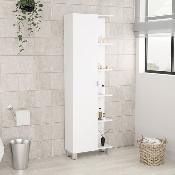 Modern Bathroom Linen Cabinet | Suitable for Storage in Small Bathrooms | Particle Board with Smooth Finish | Addresses Clutter in Compact Spaces