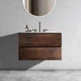 thumbnail image 1 of Modern Bathroom Sink Vanity 30" Walnut - Large Storage, Silent Drawers, Stylish Design With Ceramic Basin Contemporary Style, Abundant Inner Storage Area, Drawers, 1 of 6