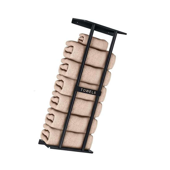 Modern Bathroom Towel Storage Rack Wall Mounted Organizers Durability Carbon Steel Construction for Rolled Towels